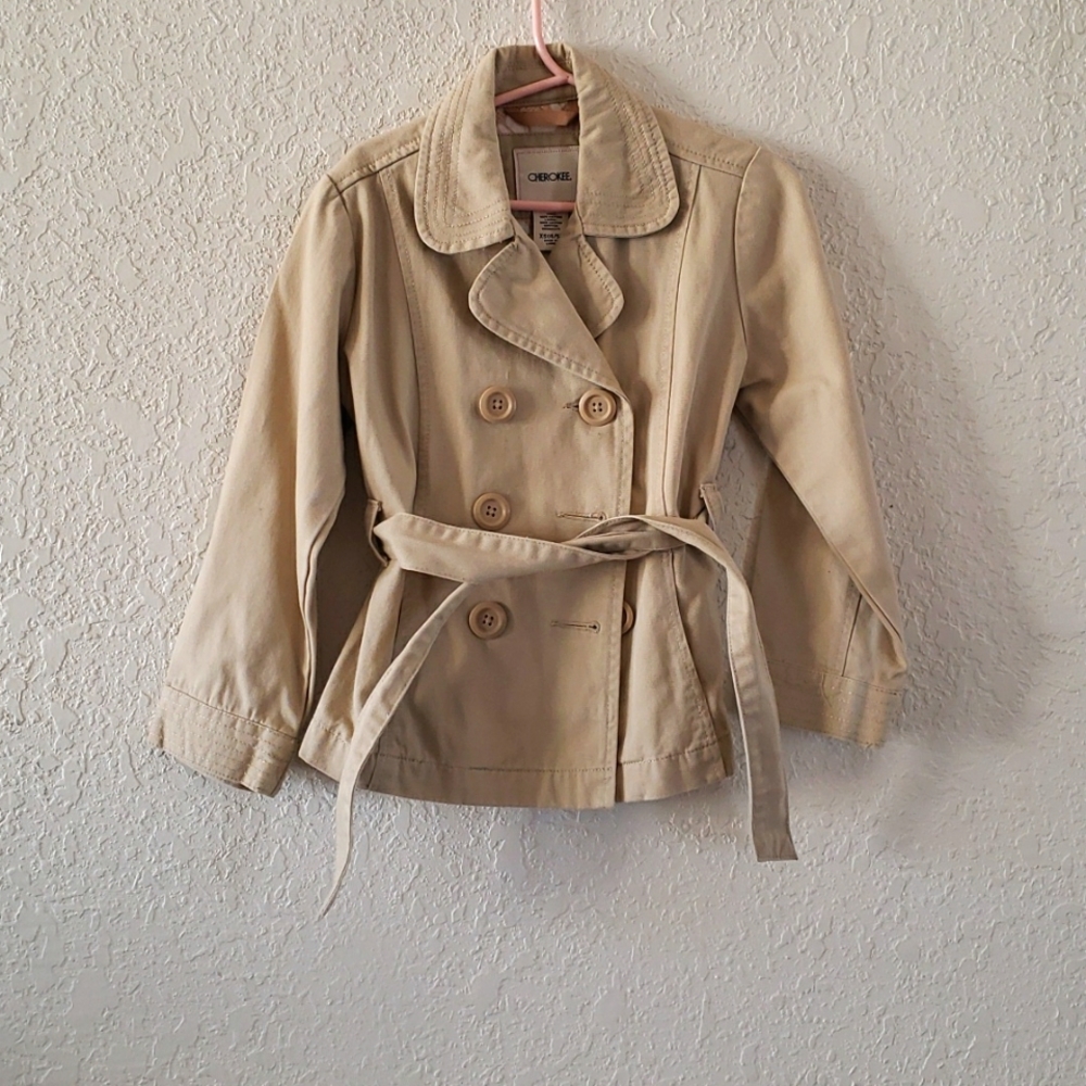 Beige trench coat